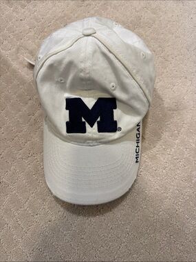Signature White Baseball Cap with Navy 'M' Logo